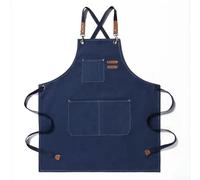 Oniissy Water Oil Stain Resistant Canvas Apron Thickened for Home Kitchen Cooking Wear Waterproof Protection Comfortable Easy to Use Adjustable Unisex Cafe Chef(blue)