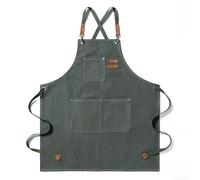 Oniissy Water Oil Stain Resistant Canvas Apron Thickened for Home Kitchen Cooking Wear Waterproof Protection Comfortable Easy to Use Adjustable Unisex Cafe Chef(green)
