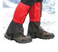 Oniissy Waterproof Gaiters for Hiking Nylon Outdoor Boot Cover with Adjustable Elastic Bands and Snap Buckles Snow, Mud, Debris Protection for Camping & Climbing(red)