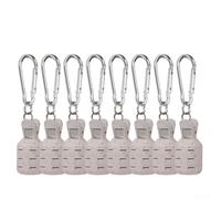 Oniissy Wood Shrimp Octopus Egi Squid Fishing Hook Protective Cover with Carabiner - ABS Material Hook Protector for Squid Jigs, 8-Piece Set in Multiple Colors(04 white L)