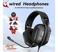 ONIKUMA Noise Cancelling Headphone Wired Game Headset Music Earphones 3.5MM Suitable For Computer Laptop With Microphone X12 Black