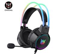 ONIKUMA X15PRO-BLACK Head-mounted wired gaming headphones with cool RGB lighting effects