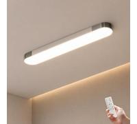 Oninio 100cm Modern LED Ceiling Light 48W Oval Linear Ceiling Lamp with Remote Dimmable Flush Mount Light with Memory Function for Dining Room, Kitchen, Hallway