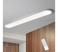 Oninio LED Ceiling Light Dimmable Modern Linear Ceiling Lamp 120cm Ultra-Thin Flush Mount Ceiling Light for Living Room Bedroom Kitchen, White 51W