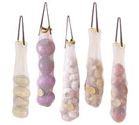 Onion Bag 5Pcs Hanging Mesh Onion Storage Bags Long Reusable Mesh Produce Bags Garlic Keeper Potatoes Storage Container Onion Bags Mesh Hanging
