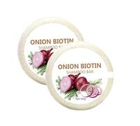 Onion Biotin Shampoo Bar, 2 Pieces Solid Onion Rosemary Shampoo Bar 60g Hair Growth Strengthening Smoothing Nourishing Conditioner For Adults Men Women Teens