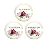 Onion Biotin Shampoo Bar, 3 Pack Onion Rosemary Shampoo Bar, Deep Hydration Moisturizing Shampoos Bars for Travel Home Women Men