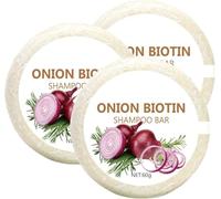 Onion Biotin Shampoo Bar, Onion Rosemary Shampoo Bar, Hydration Moisturizing Shampoos Bars For Travel Home Women Men, Improving Scalps And Strengthening Hairs, Suitable For All Hair Types (3PC)