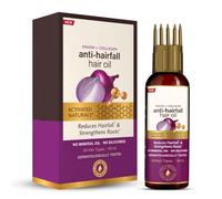 Onion Black Seed Hair Oil with Comb Applicator | Controls Hair Fall | No Mineral Oil, Silicones, Cooking Oil or Synthetic Fragrance | Non-Sticky Formula | 50ml (Brown)