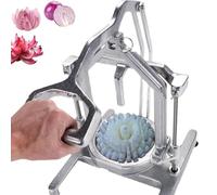 Onion Blossom Maker, Manual Cutter with Labor-Saving Lever and Non-Slip Suction Base, Stainless Steel, Perfect for Home Kitchen and Restaurants