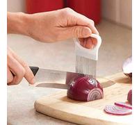 Onion Food Slice Assistant, Kitchen Gadgets Ten Prongs Vegetable Chopper With Non-Slip Handle, Food Chopper Durable Onion Slicer for Tomatoes, Carrots, Potatoes, Meat, BPA Free, White (2 Pcs)