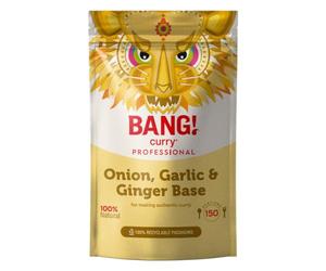 Onion, Garlic and Ginger Curry Base | 500 grams | Soak it and heat into the perfect curry base | No chopping | 100% natural, Vegan and Gluten free | 150 portions | BANG! Curry