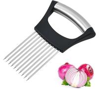 Onion Holder for Slicing, 2025 Newest 304 Stainless Steel Onion Holder, Small Kitchen Hand Onion Slicer for Fruits, Vegetables, Meat, etc.(14.2cm)