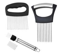 Onion Holder for Slicing Extra-Large Vegetable Chopper Tool Kit with 16 Long Needles and 10 Long Needles, Kitchen Gadget for Tomatoes Potatoes Meat Tenderizer Shred The Spring Onions（2PCs）