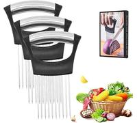 Onion Holder for Slicing, Stainless Steel Onion Slicer Holder, Lemon Tomato Onion Cutter, Secure Vegetable & Fruit Cutter for Kitchen | Dishwasher Safe Multi-Purpose Kitchen Gadget (3)