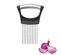 Onion Holder for Slicing, Stainless Steel Small Kitchen Hand Onion Slicer, Onion Cutter for Slicing, Vegetable Cutter for Potato, Tomato, Meat, Lemon Avocados, Eggs, Food Slicer Assistant Tool