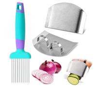 Onion Holder for Slicing WIth Long handle,Stainless Steel Needle for Slicing and Storage of Avocados Lemon Potato Tomato Carrots Eggs and Other Vegetable Stalking Fork kitchen gadgets tool (A)