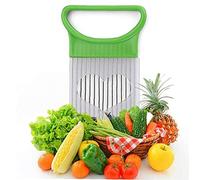 Onion Holder Vegetable Helper Potato Cutter Slicer Gadget Stainless Steel Fork Slicing Kitchen Tool Aid Gadget Cutting Chopper Random Color