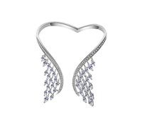 Onion Rings & Ring Angel Ring and Bracelet with Spread Wing Feathers, Open Adjustable Pave Charm Set, Great Jewellery Gift for Women Marigold Tea Bag, A, Other, No Gemstone