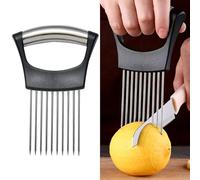 Onion Slicer Holder, All-in-one Onion Holder Stainless Steel Onion Fork Food Slicing Helper Kitchen Gadget Onion Cutter Slicer Vegetable Tools for Chopping Grating Fruit Assistant（1 PCS）