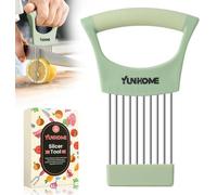 Onion Slicer Holder, Kitchen Gadgets Vegetable Slicer Premium Vegetable Cutter for Potato and Tomato, Sharp Stainless Steel Food Slicer Assistant Tool for Slicing Fruit Lemon and Meat