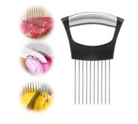 Onion Slicer Holder Stainless Steel Onion Holder All-in-One Onion Holder Food Slice Assistant Kitchen Gadget for Potato Carrot Onions Tomatoes Vegetable Meat Gift for Your Family (1PCS)