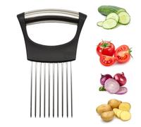 Onion Slicer Holder,Stainless Steel Onions Holder for Slicing,Onions Fork Food Slicing Helper Kitchen Tools & Gadget Onion Cutter Slicer Vegetable Tools for Tomatoes,Potatoes Fruit Chopping Grating