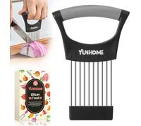 Onion Slicer, YUNHOME Stainless Steel Onion Holder for Slicing of Onions, Tomatoes, Avocados and Vegetables, Home Essentials & Kitchen Gadgets, Salad Chopper