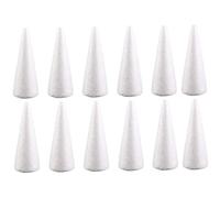 OnIUeZky 12PCS Foam Cones Styrofoam Cones White Styrofoam Cone Crafts Foam Cone Christmas Tree Polystyrene Foam for Christmas Table Centerpiece Wedding Decoration (10CM)