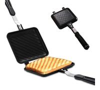 OnIUeZky 1PC Camping Toastie Maker, Double Side Toasted Sandwich Maker Non-Stick Stovetop Bread Frying Pan with Heat-Resistant Handles for Home Outdoor Camping.
