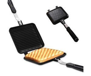 OnIUeZky 1PC Camping Toastie Maker, Double Side Toasted Sandwich Maker Non-Stick Stovetop Bread Frying Pan with Heat-Resistant Handles for Home Outdoor Camping.