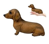 OnIUeZky 1PC Dachshund Statue Realistic Cute Dachshund Figurine Resin Dachshund Decor Collectible Decorative Dog Statue for Home Office Desktop, Small
