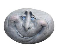 OnIUeZky 1PC Funny Face Rock Art Sculpture Decoration Yard Art Face Resin Sculpture Mystical Garden Stones for Indoors Outdoors Patio