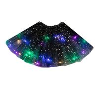 OnIUeZky 1PC Light Up Tutu Layered Led Tutu Skirt for Girls 3-12 Years Old Ballet Dance Tulle Skirt with Stars Sequins Beautiful Tutu Dress for Party Costume Dance Carnival Costume Black