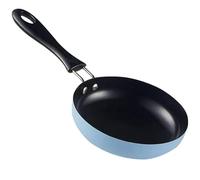 OnIUeZky 1PC Small Frying Pan, 4.7 Inch Egg Frying Pan Heat Resistant Non Stick Pan with Handle Portable Round Omelet Pan for Stove Gas, Induction Hob Blue