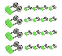 OnIUeZky 20 Pcs Fishing Rod Bells Loud Sound Fishing Pole Bell with Plastic Clip Dual Metal Fishing Bell (Green,Silver)