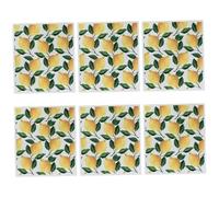 OnIUeZky 6Pcs/Set Reusable Paper Towels Lemon Print Dish Towels for Kitchen Soft and Absorbent Dish Cloths Quick Drying Dish Rags for Washing Dishes
