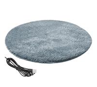 OnIUeZky Cat Heating Pad Round 15.7 Inch USB Heated Cat Bed with 82.4° F Constant Temperature Waterproof ＆ Scratch-Resistant Winter Pet Heating Pad for Small Pets Silver Grey..