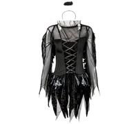 OnIUeZky Halloween Women Costumes Fallen Angel Costume Black Bat Fallen Angel Devil Vampire Witch Dress Adult Cosplay M.
