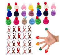 OnIUeZky Mini Christmas Hats and Scarves 40Pcs/Set Mini Santa Hats for Crafts Assorted Color DIY Craft Mini Knitting Hat for Wine Bottle Xmas Party Decorations