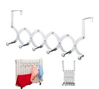 OnIUeZky Over Door Hook with 6 Hooks Door Hanger Hook Retractable Over Door Hanger for Radiator Heat-Resistant Extra Wide Over Door Hooks for Clothes, Towels, Socks, Hats