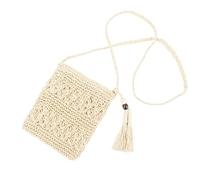 OnIUeZky Straw Bag for Women Summer Beach Straw Bag with Tassel Fashion Weave Trendy Single Crossbody Bag with Zipper Shoulder..