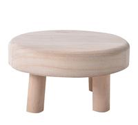 OnIUeZky Wood Plant Stand, 7.9'' Dia. Round Plant Stool 3.9'' Tall Riser Decorative Small Planter Stand Display for Indoor Outdoor Bonsai Pot..