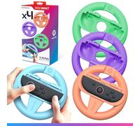 Oniverse 4-Pack Racing Wheels for Switch 2 Controllers - Switch 2 Accessories for Mario Kart, Orange, Blue, Green & Purple Wheel Holders, Intuitive Design, Accessible SL/SR Buttons - For Joy-Con
