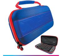 Oniverse Carrying and Protective Case Compatible with Nintendo Switch 2/OLED/Switch - Rigid Protective Case with Handle, Padded Interior, Game Slots, Storage Net - Blue