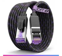 Oniverse Cat 8 RJ45 Ethernet Cable, 3 m, 40 Gbps 2000 MHz LAN Network Cable, Reinforced Braided, Anti-Breakage, Aluminium Shielded - Compatible with Internet Box, Router, TV, PC, Console