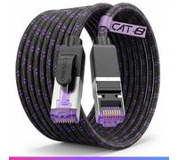 Oniverse Cat 8 RJ45 Ethernet Cable, 5 m, 40 Gbps 2000 MHz LAN Network Cable, Reinforced Braided, Anti-Breakage, Aluminium Shielded - Compatible with Internet Box, Router, TV, PC, Console