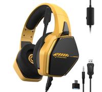 Oniverse Gaming Headset Nebula – 50mm Speakers, Adjustable Mic, LED – SolarFire Yellow