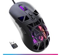 Oniverse Kryo Gaming Mouse High Performance Wired LED Optical Sensor 12800 DPI Ultra Light Polling Rate 1000Hz 7 Programmable Buttons for PC/Mac/PS5/PS4 - Kryo (Nocta Black)