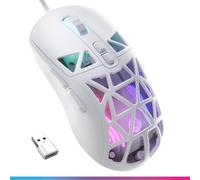 Oniverse Kryo (Luxion White) High Performance Wired LED Gaming Mouse with 12800 DPI Optical Sensor, Ultra Light, Polling Rate 1000Hz, 7 Programmable Buttons for PC/Mac/PS5/PS4